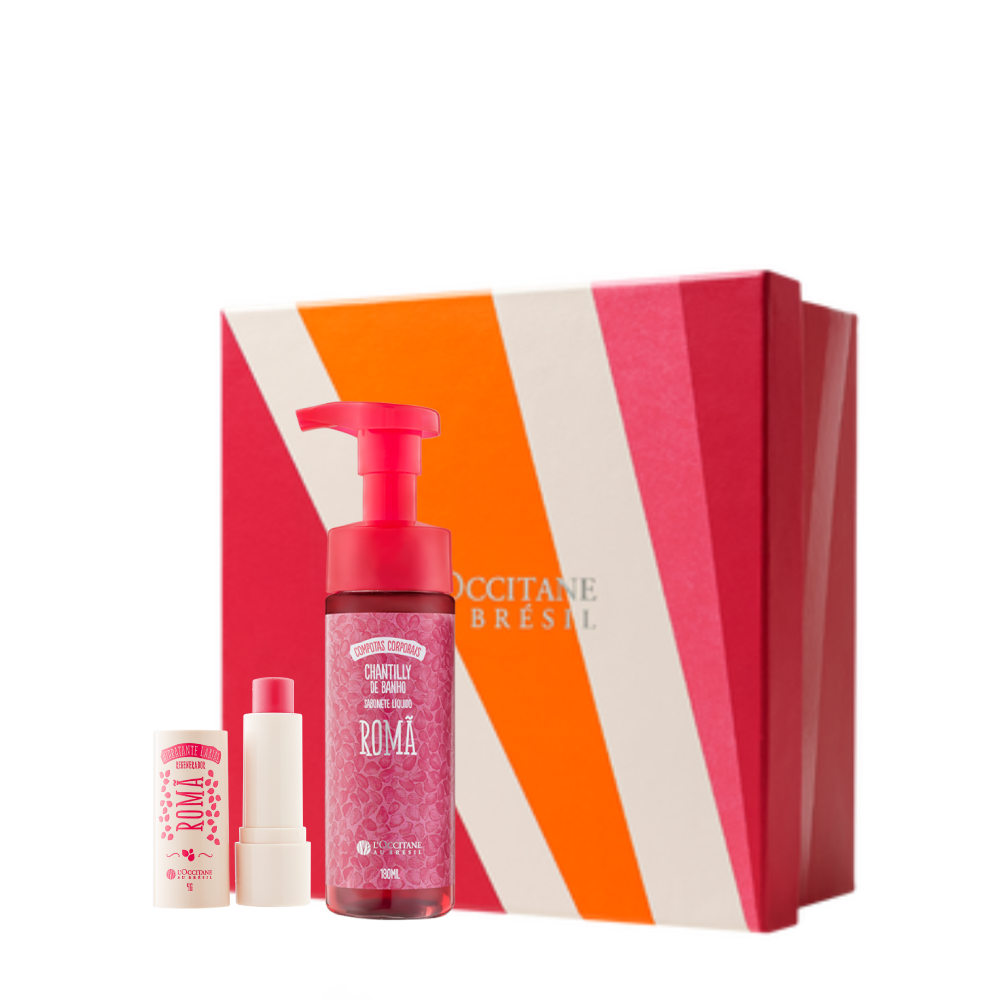 Presente Chantilly de Banho e Hidratante Labial Romã